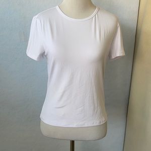 Justify Basic White Short Sleeve Crop Tee